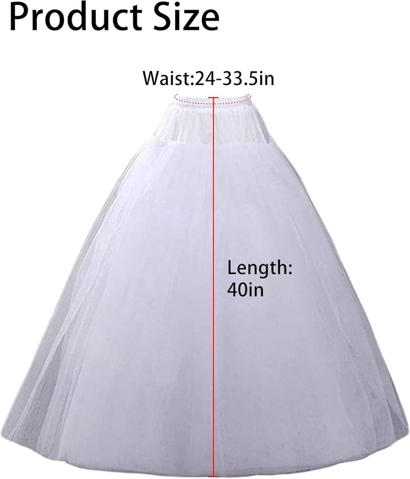 Mannice A-Line Hoopless Petticoat Skirt Crinoline Underskirt Half Slips Floor Length Petticoats for Women - Image 5